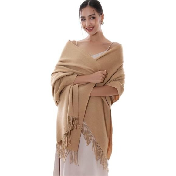 Winter Scarfs Large Warm Soft Khaki - Picture 2 of 6